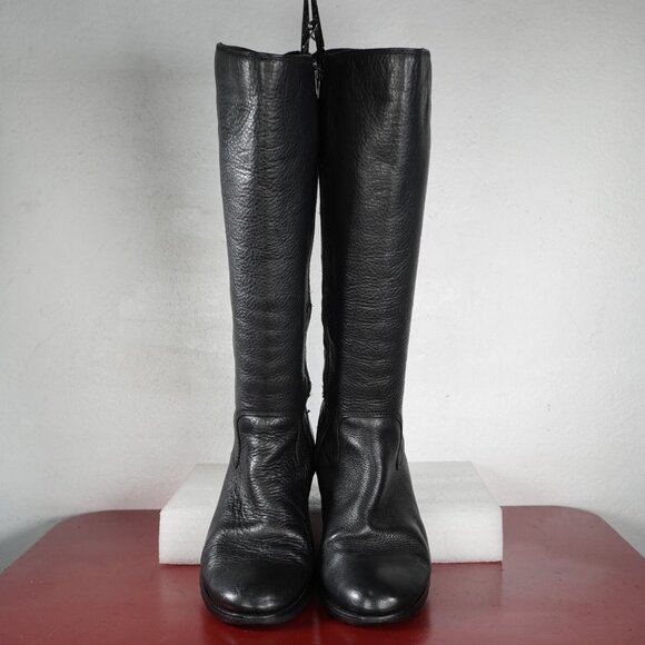 Women's Sofft Black Leather Knee High Low Heel Long Riding Fashion Boots 8.5 - Picture 7 of 9